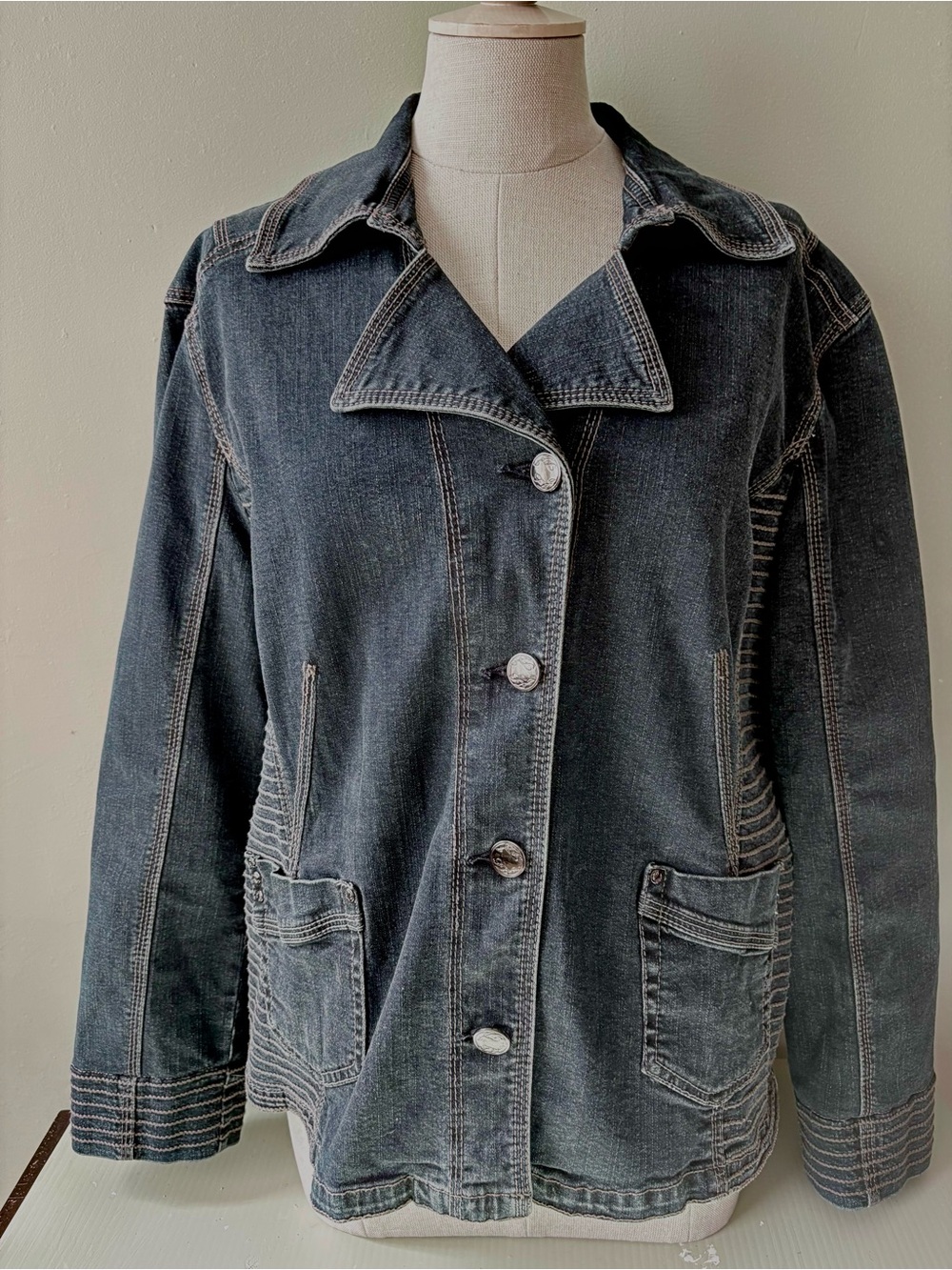 French dressing Blue  Denim Button-Front Jacket XL